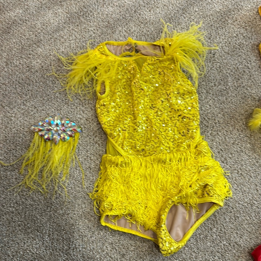 Sparkling Yellow Kids Dance Costume